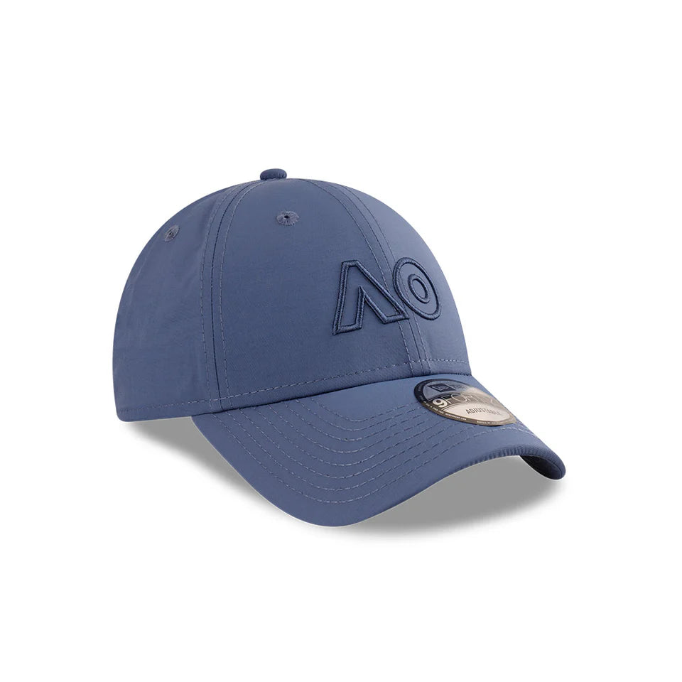 Australian Open Hat - 2025 Seasonal Performance Outline AO Indigo Blue Tennis 9Forty Strapback Cap - New Era